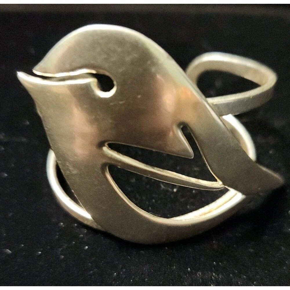 Vintage Fossil Silverstone Bird Open Cuff Bracelet